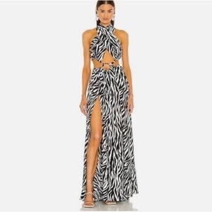Bronx and Banco Black and White Zebra Print Dress